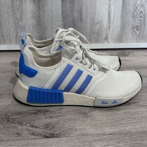 Adidas NMD R1 Running Sneakers Shoes Womens 8.5 White Blue CLEAN